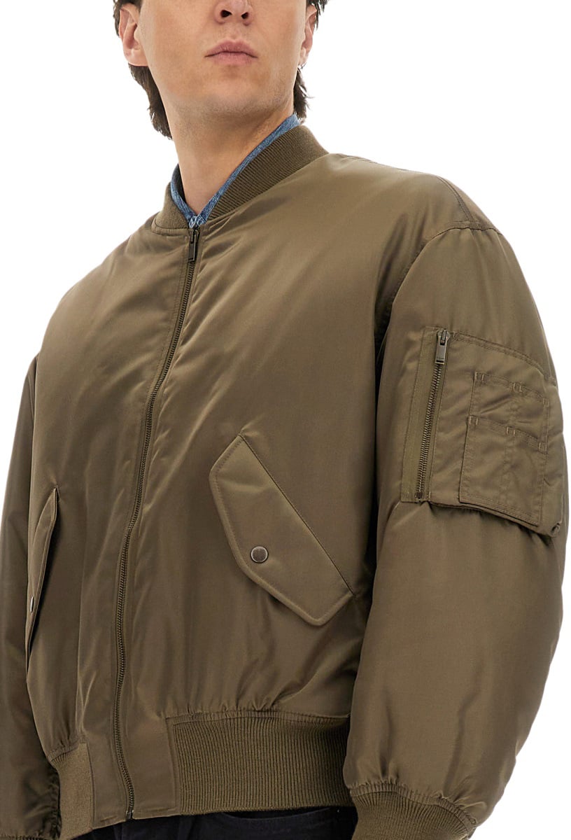Saint Laurent WATER-REPELLENT BOMBER JACKET Groen