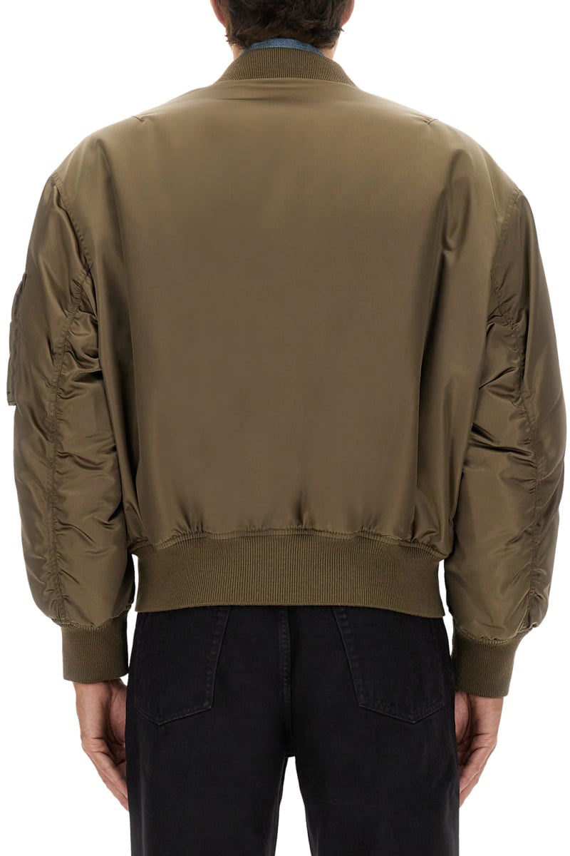 Saint Laurent WATER-REPELLENT BOMBER JACKET Groen