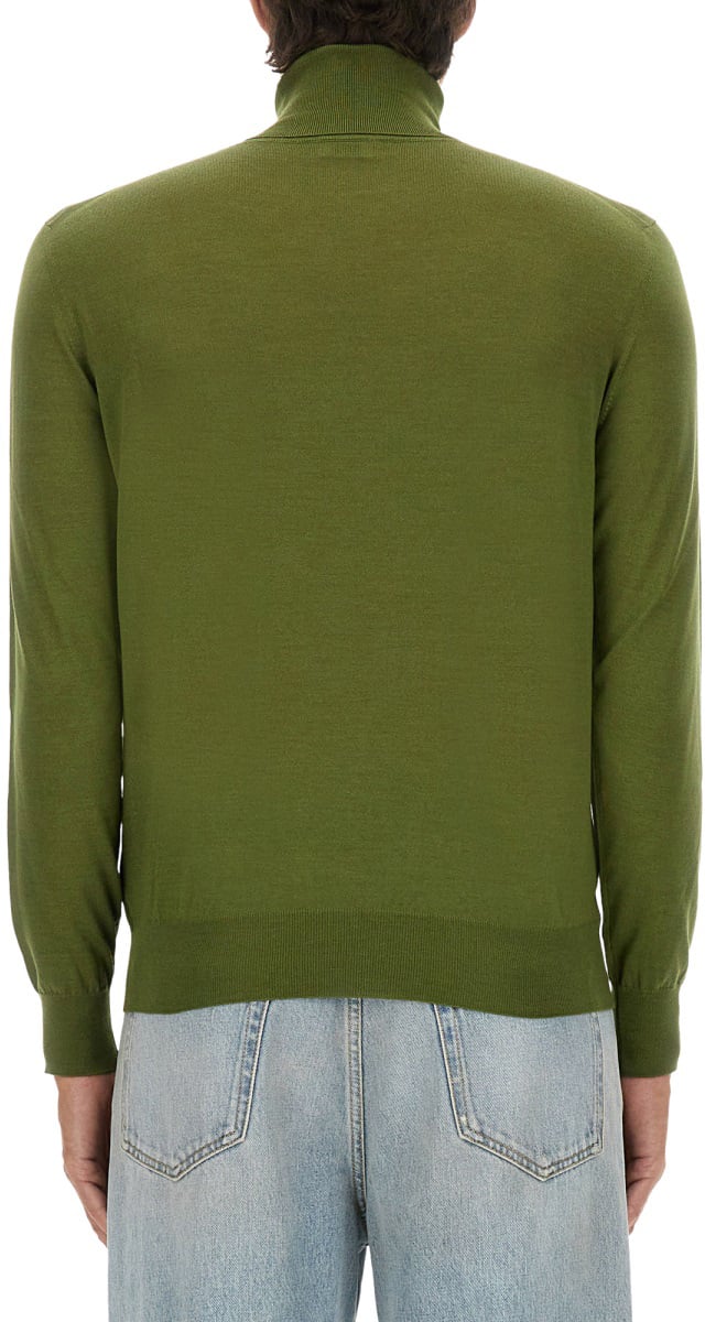 Saint Laurent CASHMERE, WOOL AND SILK TURTLENECK Groen