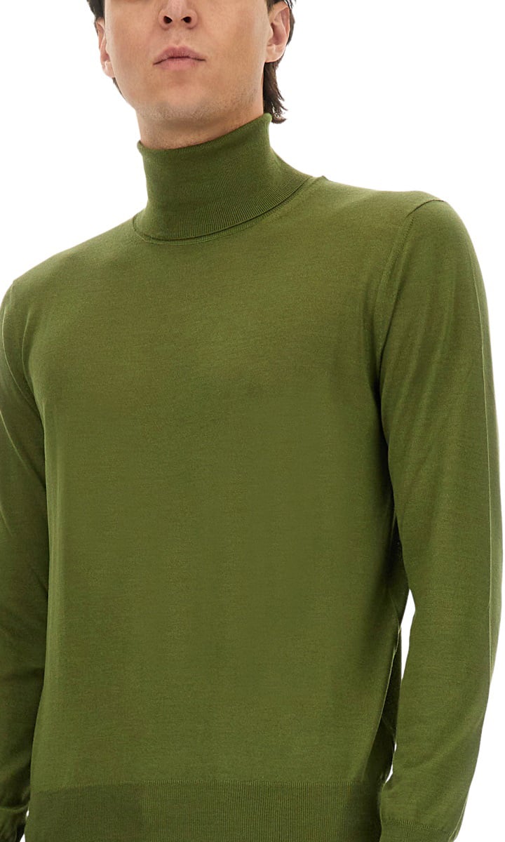 Saint Laurent CASHMERE, WOOL AND SILK TURTLENECK Groen