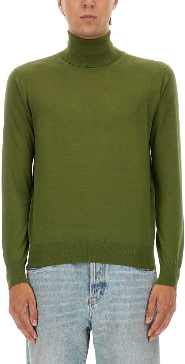 Saint Laurent CASHMERE, WOOL AND SILK TURTLENECK Groen
