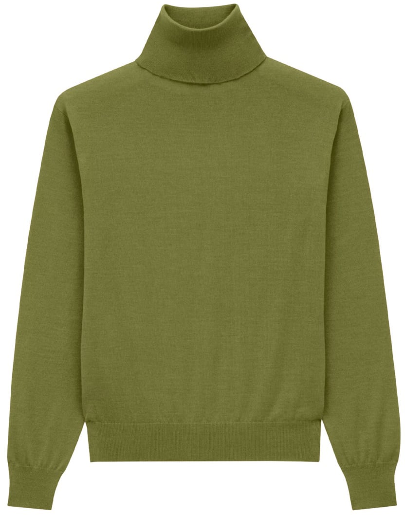 Saint Laurent CASHMERE, WOOL AND SILK TURTLENECK Groen