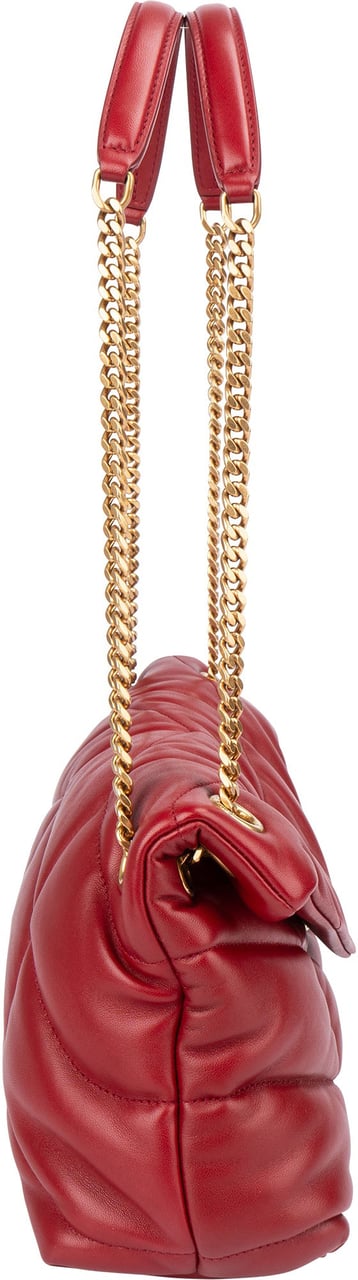 Saint Laurent Saint Laurent Quilted Leather LouLou Puffer Crossbody Bag Rood