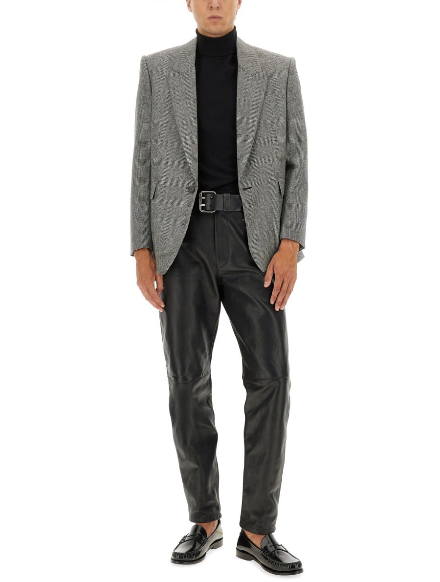 Saint Laurent SINGLE-BREASTED WOOL FLANNEL JACKET Grijs