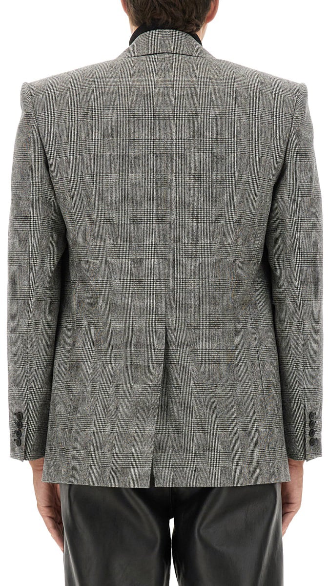 Saint Laurent SINGLE-BREASTED WOOL FLANNEL JACKET Grijs