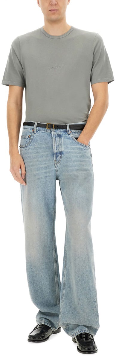 Saint Laurent T-SHIRT CON LOGO Grijs