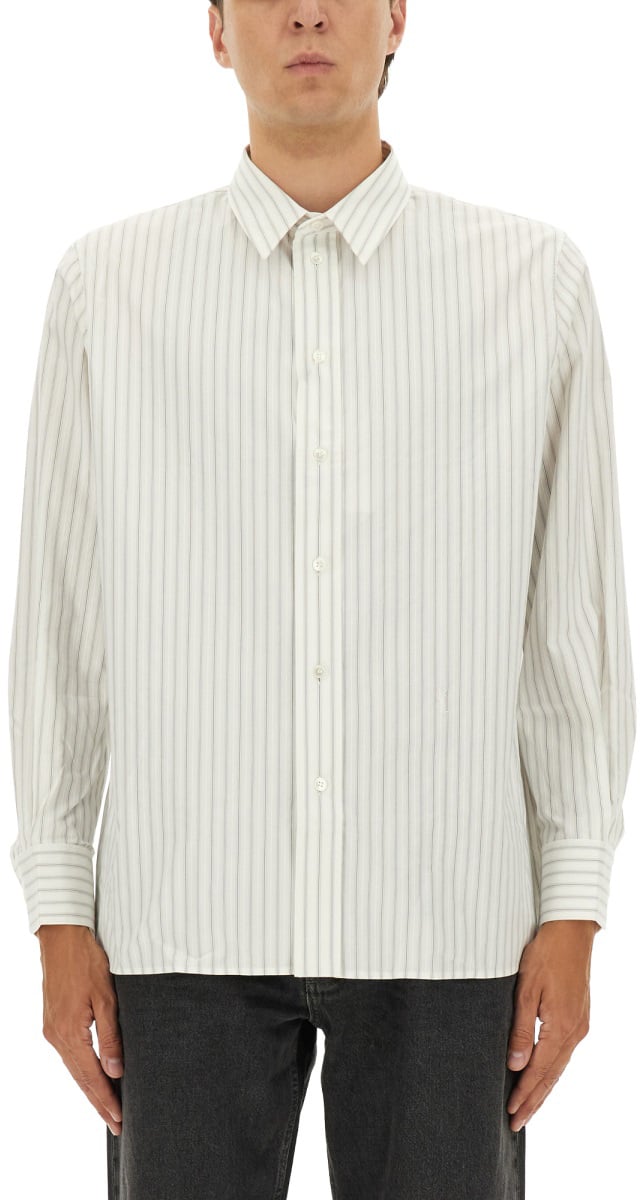 Saint Laurent CASSANDRE STRIPED SHIRT Wit