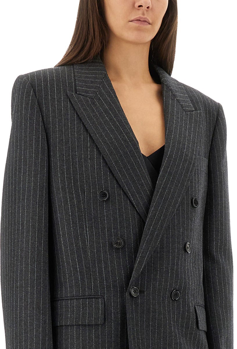 Saint Laurent CASSANDRE DOUBLE-BREASTED JACKET Grijs