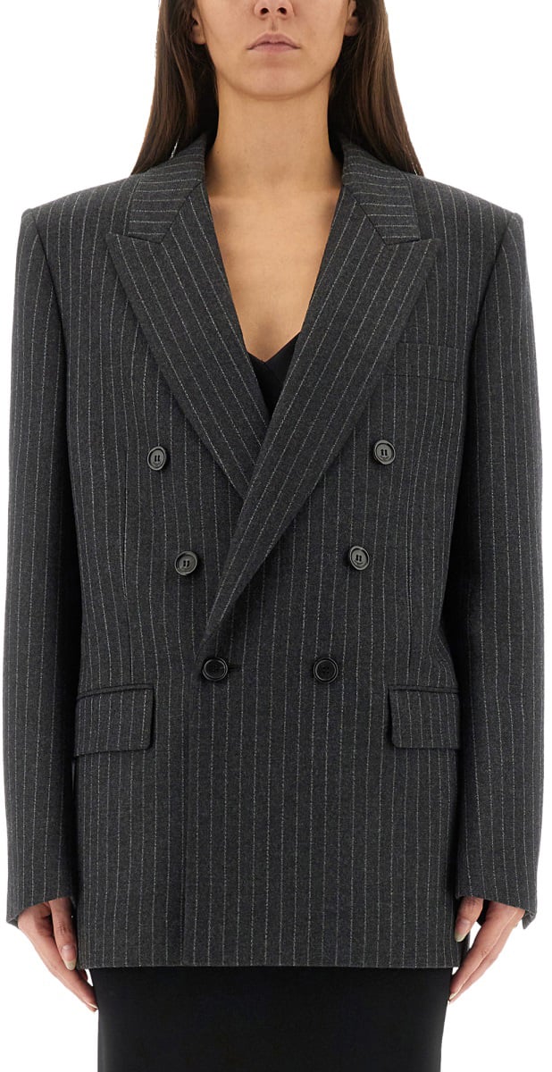 Saint Laurent CASSANDRE DOUBLE-BREASTED JACKET Grijs