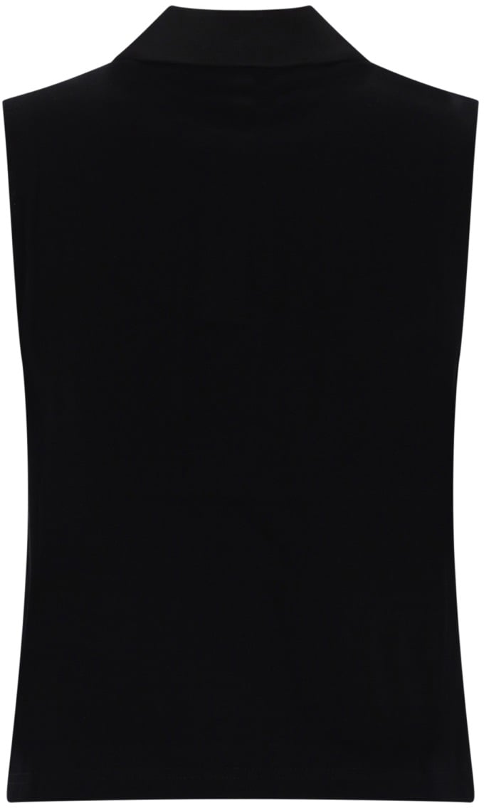 Saint Laurent TOP POLO SMANICATO Zwart