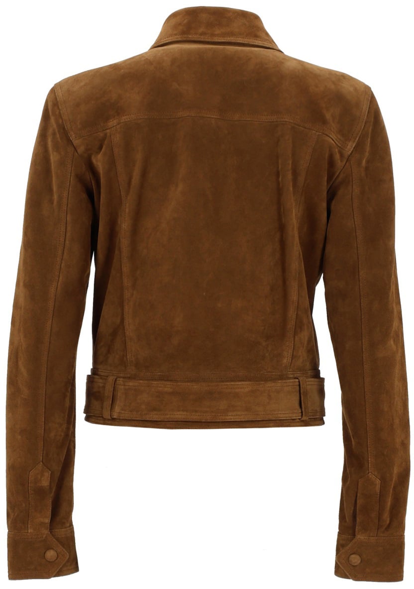 Saint Laurent GIACCA SARTORIALE IN SUEDE VINTAGE Bruin