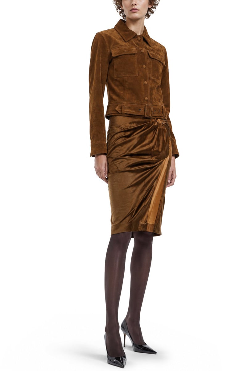 Saint Laurent GIACCA SARTORIALE IN SUEDE VINTAGE Bruin