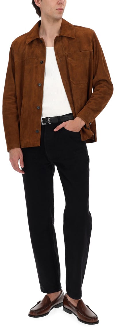 Saint Laurent OVERSHIRT IN SUEDE Bruin