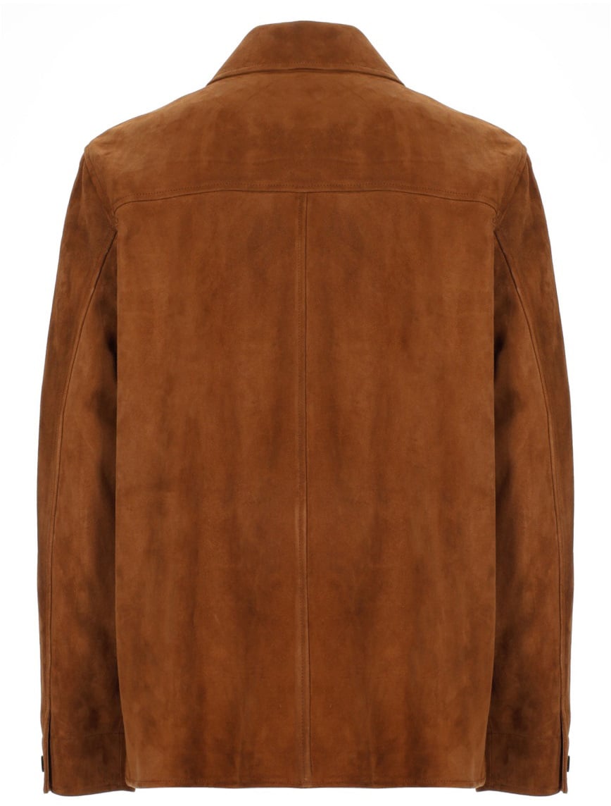 Saint Laurent OVERSHIRT IN SUEDE Bruin