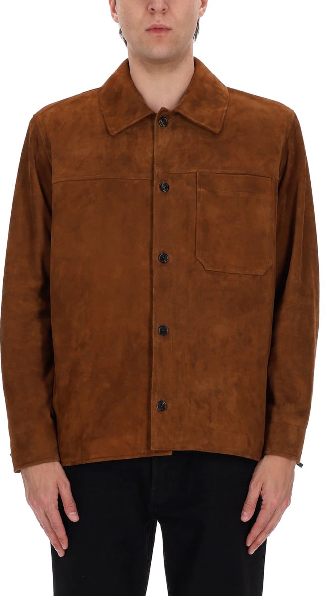 Saint Laurent OVERSHIRT IN SUEDE Bruin
