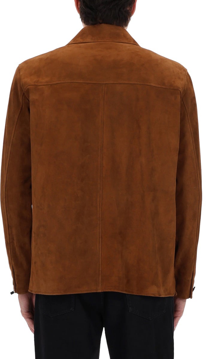 Saint Laurent OVERSHIRT IN SUEDE Bruin
