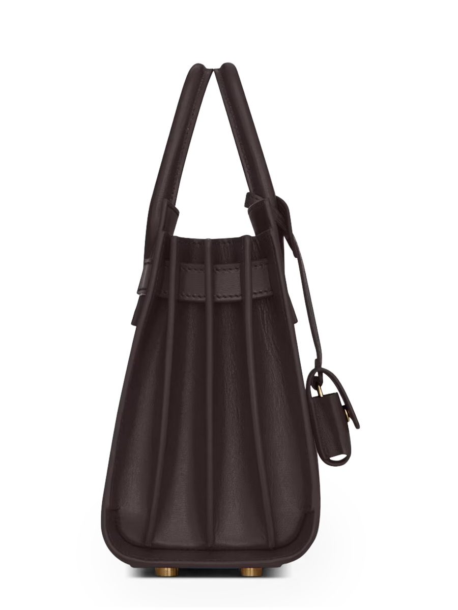Saint Laurent Brown Lamb Leather Shoulder Bag Bruin