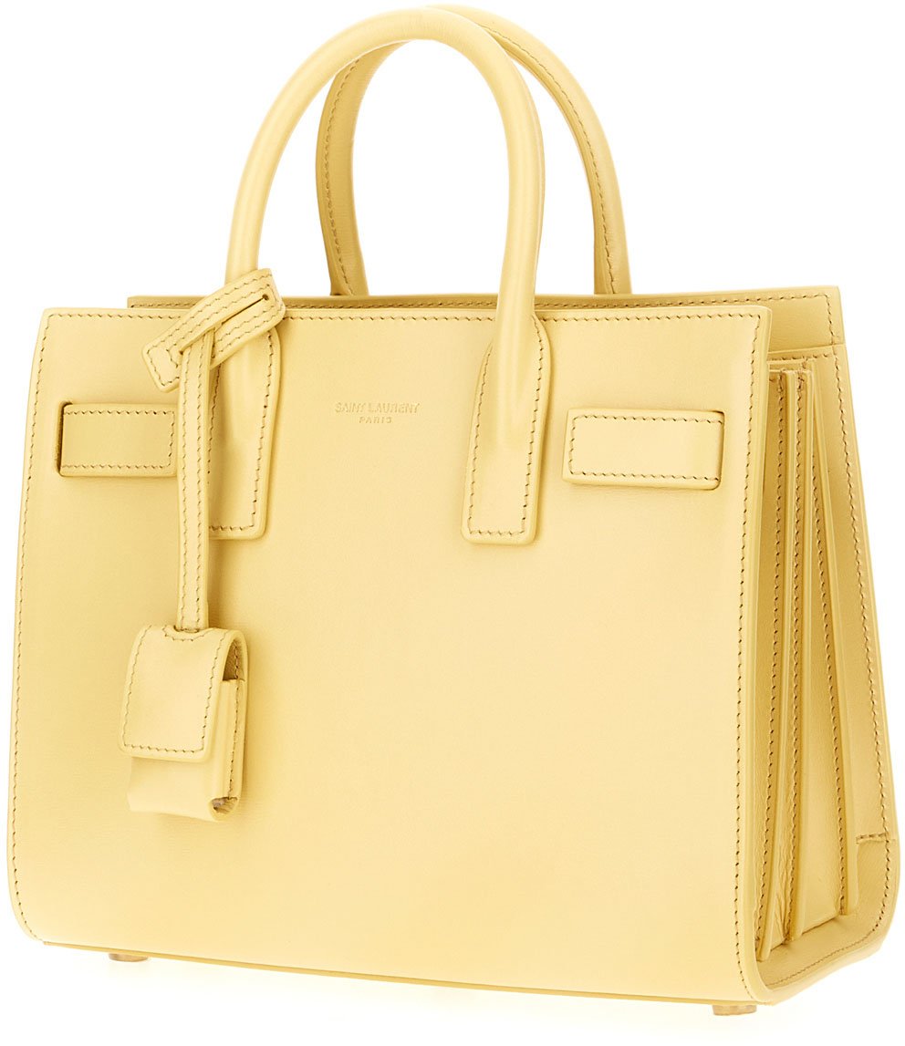 Saint Laurent Yellow leather nano Sac De Jour handbag Geel