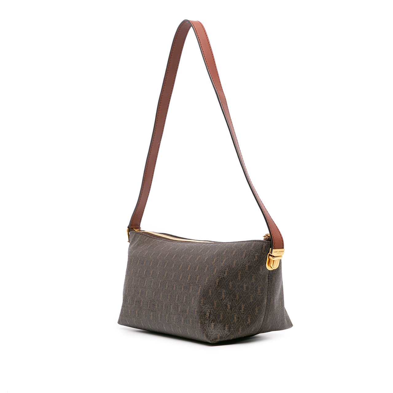 Saint Laurent Coated Canvas Le Monogramme Shoulder Bag Bruin