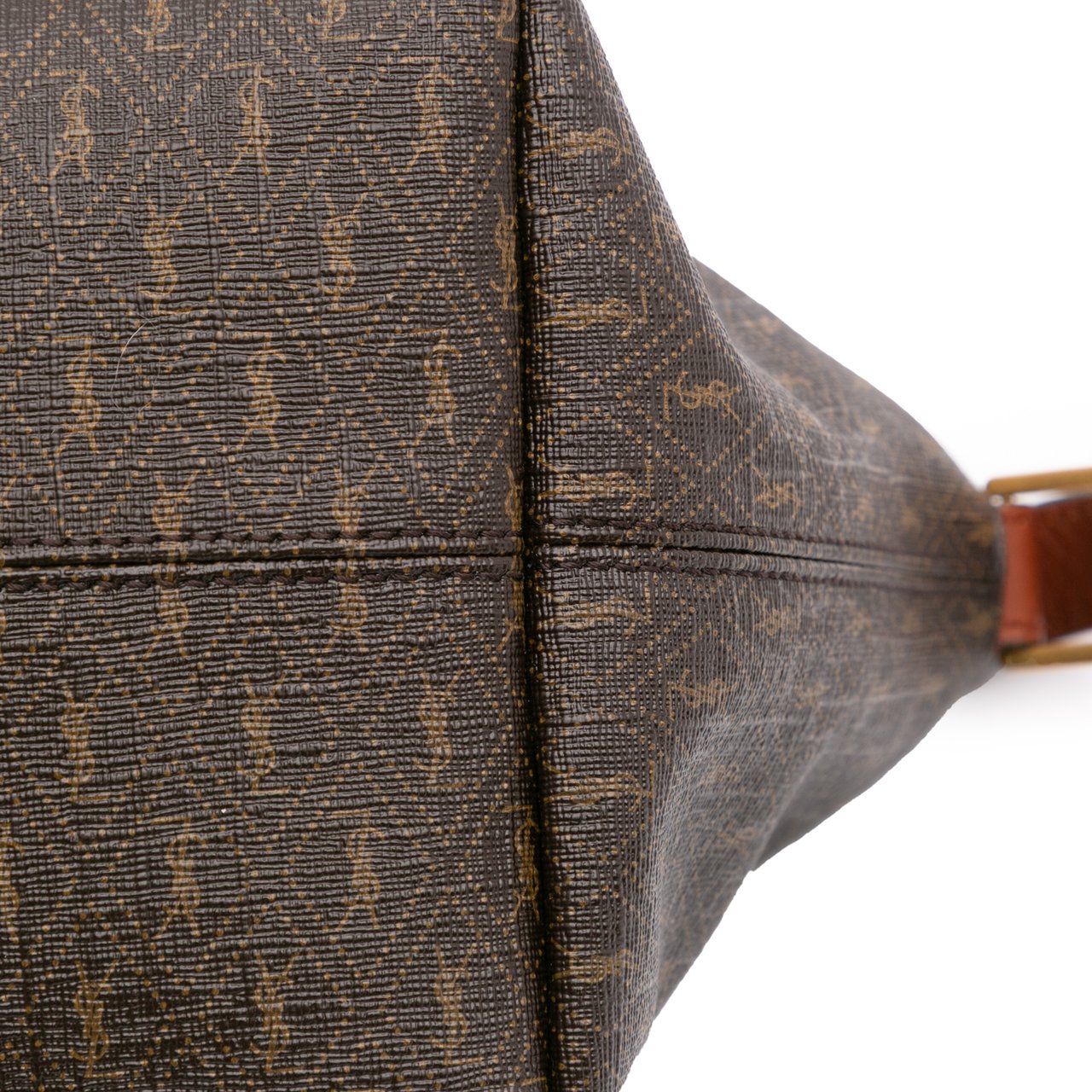 Saint Laurent Coated Canvas Le Monogramme Shoulder Bag Bruin