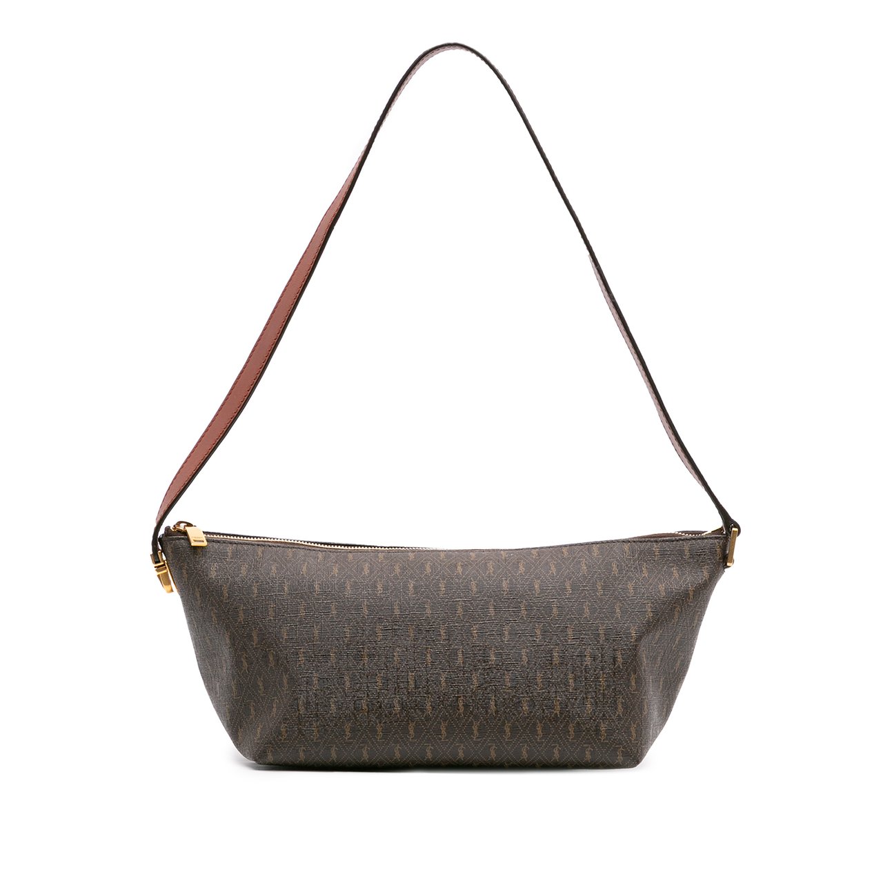 Saint Laurent Coated Canvas Le Monogramme Shoulder Bag Bruin
