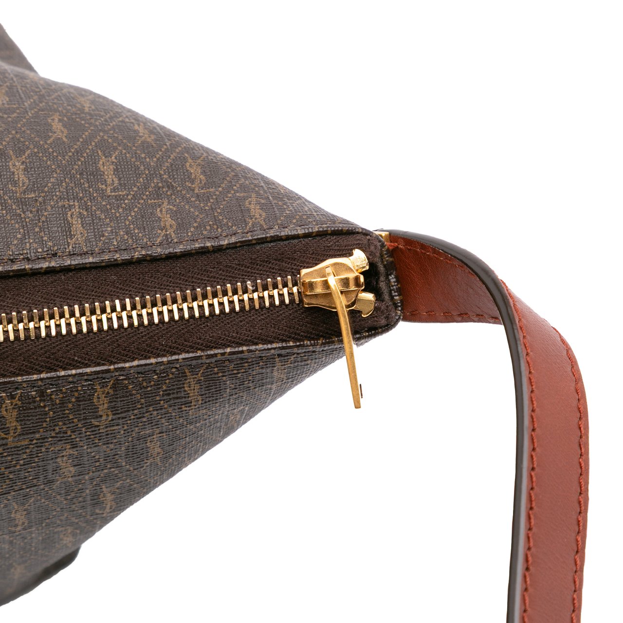 Saint Laurent Coated Canvas Le Monogramme Shoulder Bag Bruin
