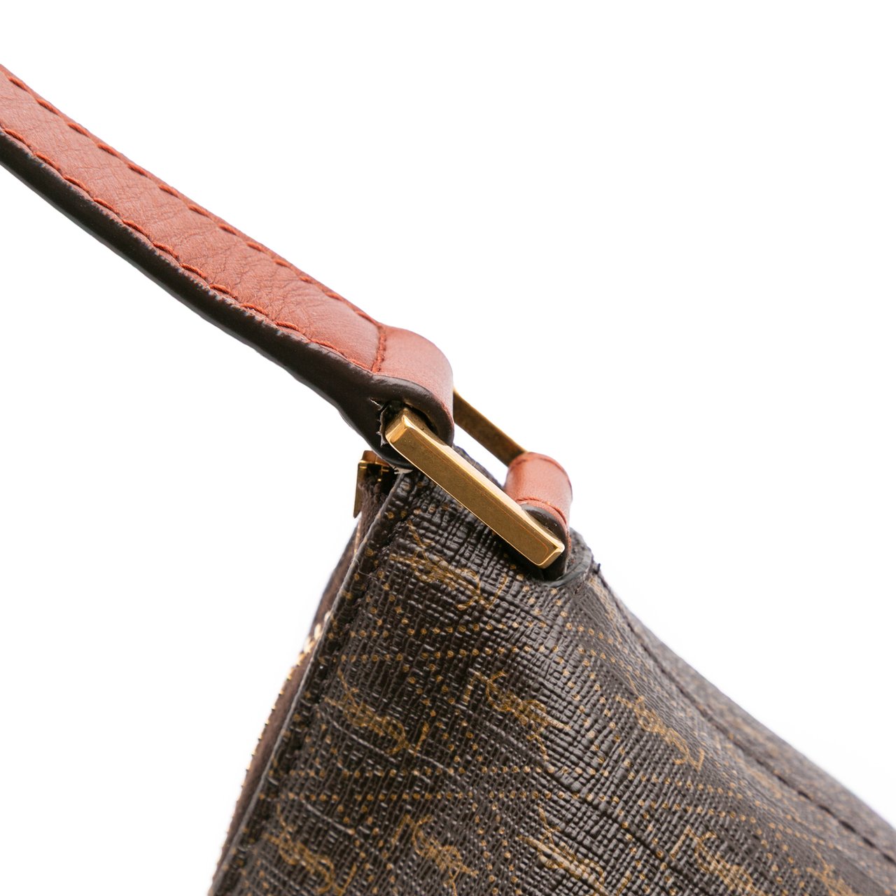 Saint Laurent Coated Canvas Le Monogramme Shoulder Bag Bruin