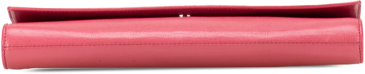 Saint Laurent Large Leather Belle de Jour Clutch Roze