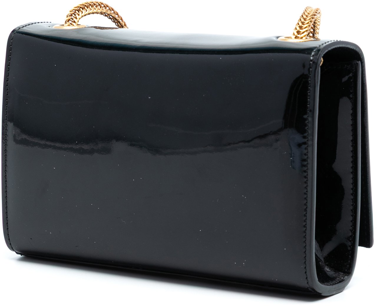 Saint Laurent Small Patent Monogram Kate Tassel Crossbody Zwart