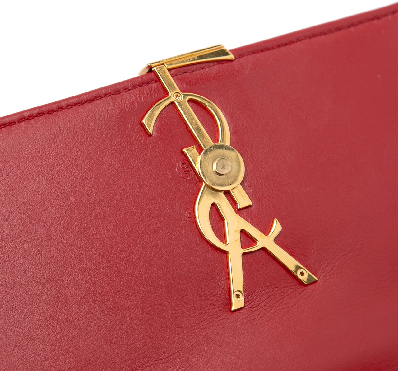 Saint Laurent Medium Lambskin Monogram Vicky Chain Bag Rood