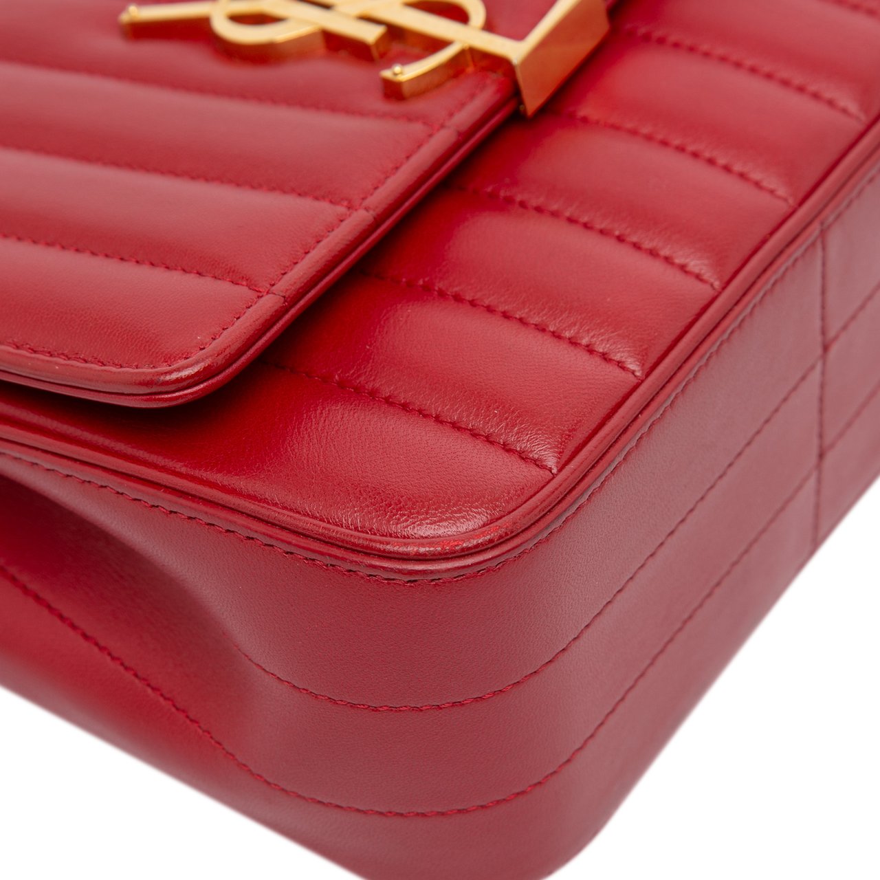 Saint Laurent Medium Lambskin Monogram Vicky Chain Bag Rood