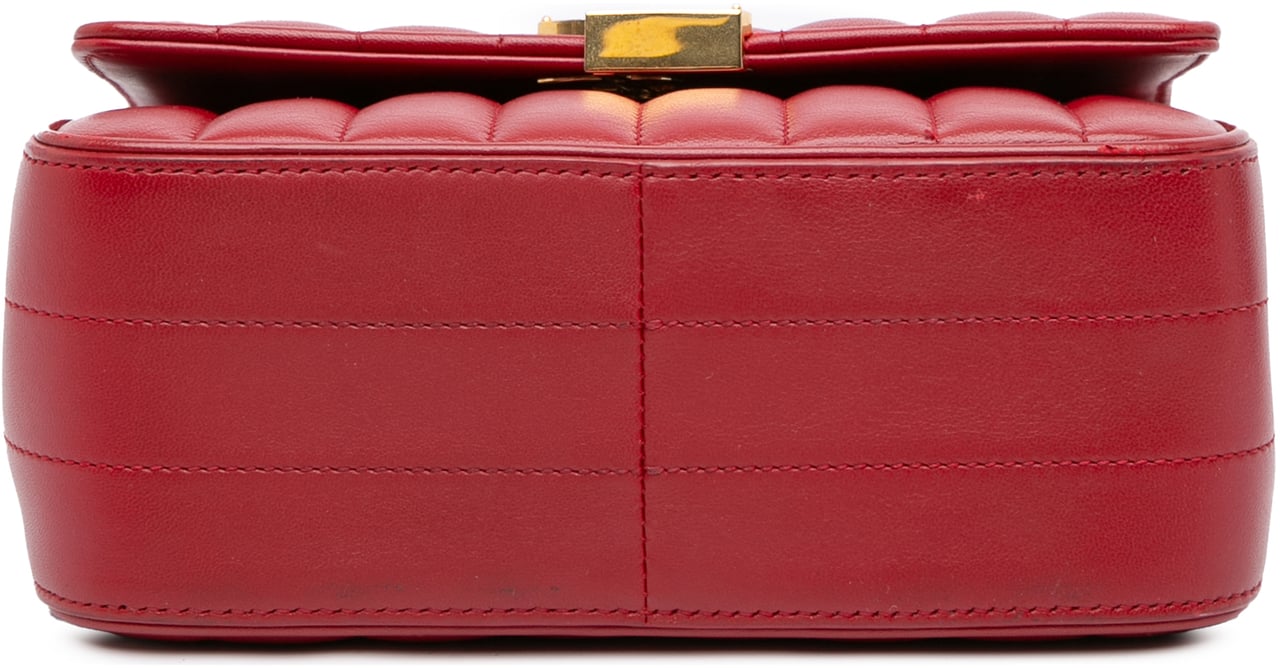Saint Laurent Medium Lambskin Monogram Vicky Chain Bag Rood