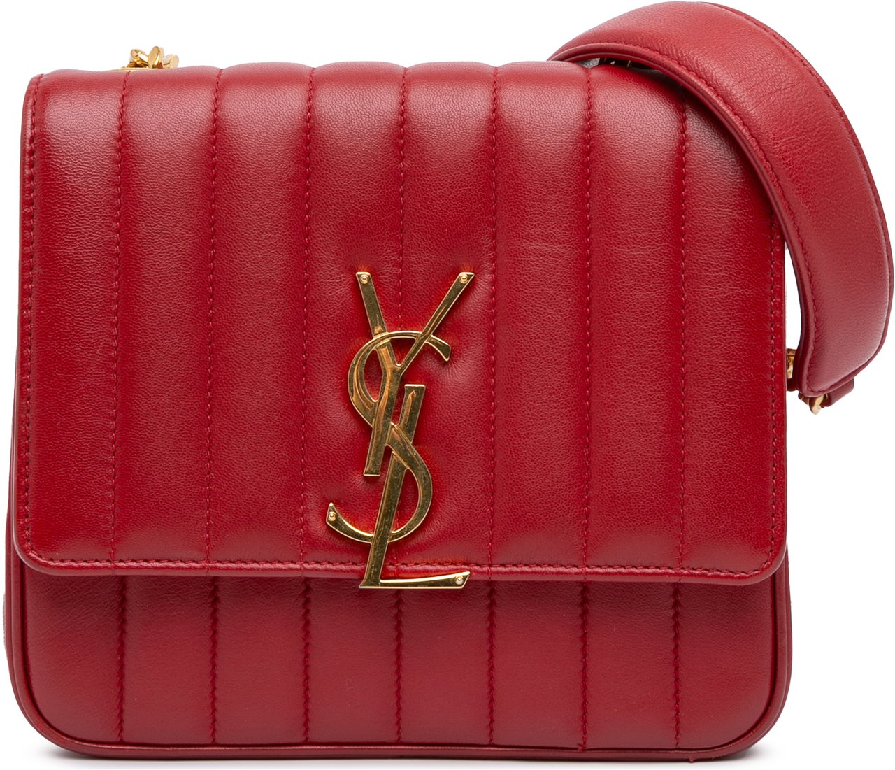 Saint Laurent Medium Lambskin Monogram Vicky Chain Bag Rood