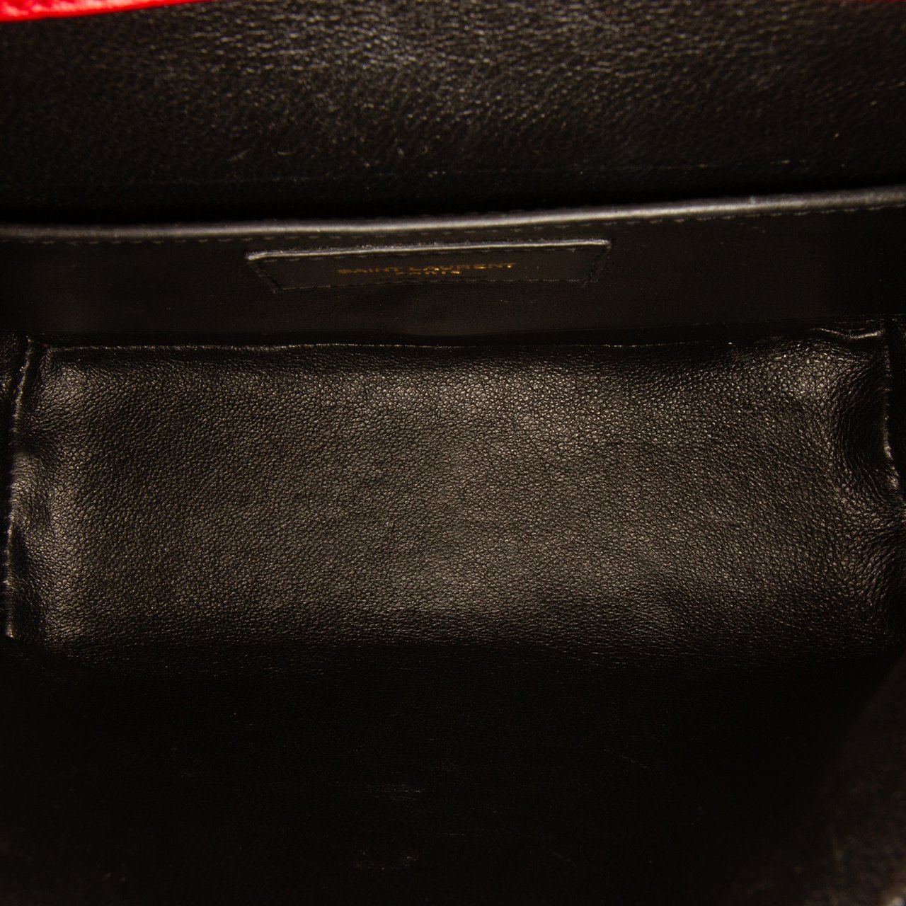 Saint Laurent Medium Lambskin Monogram Vicky Chain Bag Rood