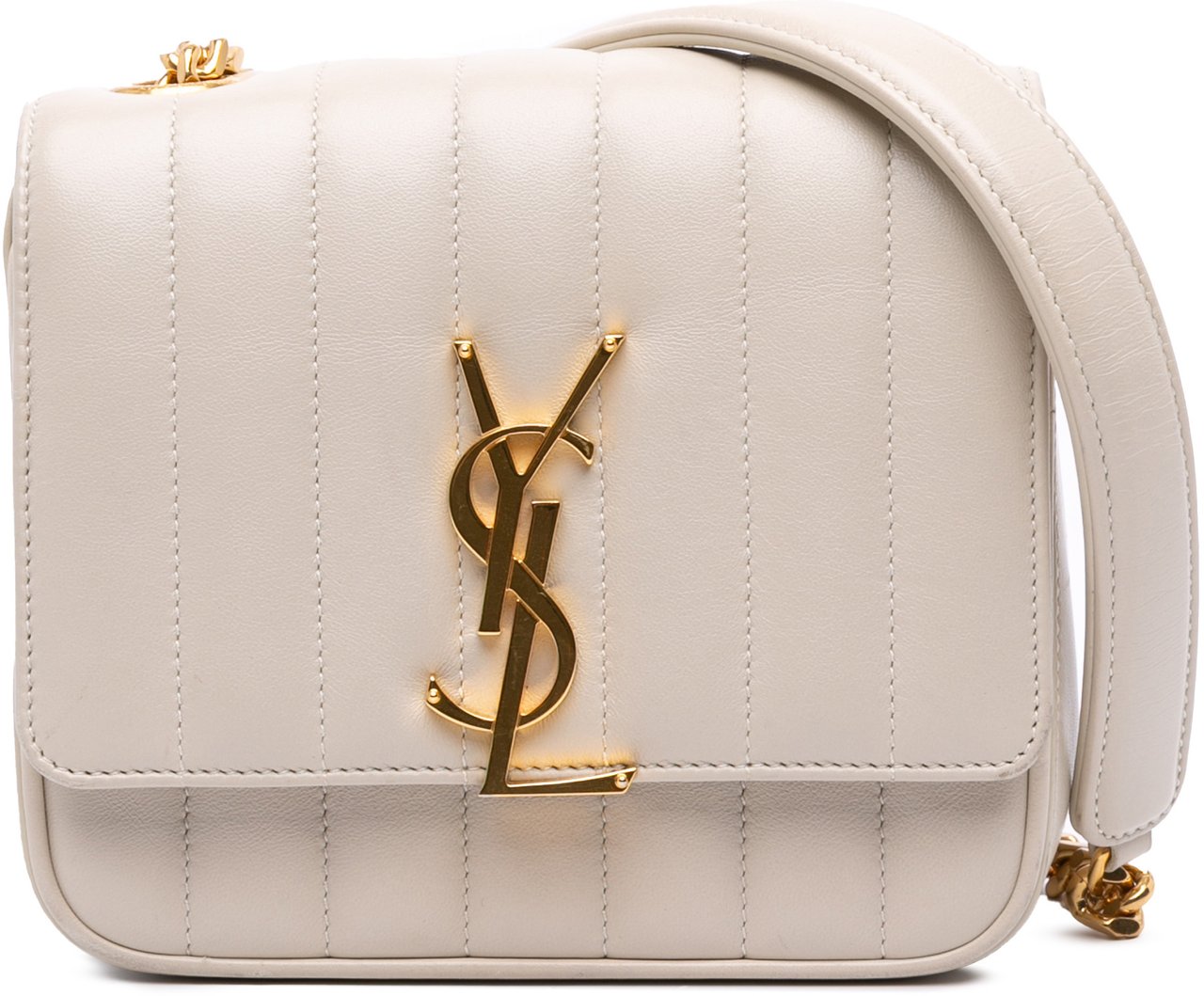 Saint Laurent Small Lambskin Monogram Vicky Chain Bag Wit