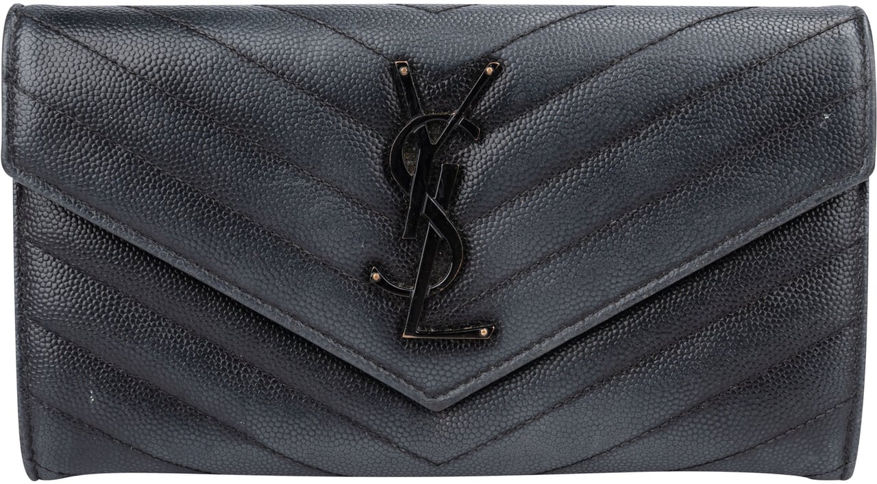 Saint Laurent Saint Laurent Chevron Leather Wallet Divers