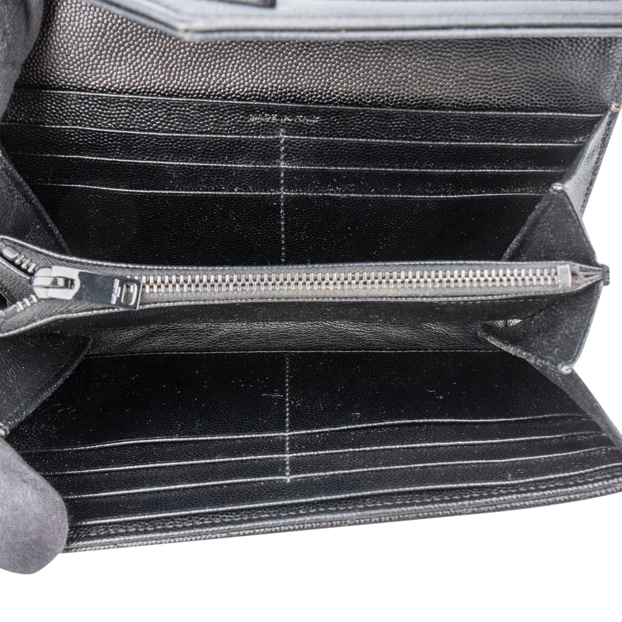 Saint Laurent Saint Laurent Chevron Leather Wallet Divers