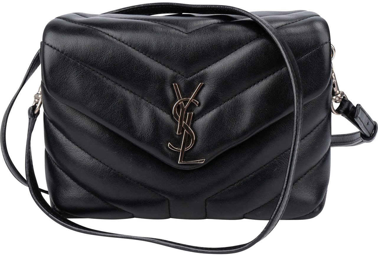 Saint Laurent Saint Laurent Quilted Leather Lou Lou Crossbody Bag Zwart