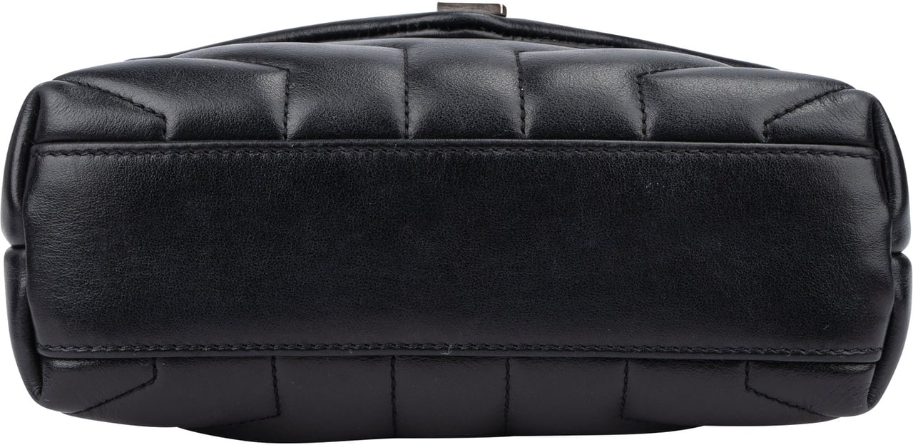 Saint Laurent Saint Laurent Quilted Leather Lou Lou Crossbody Bag Zwart