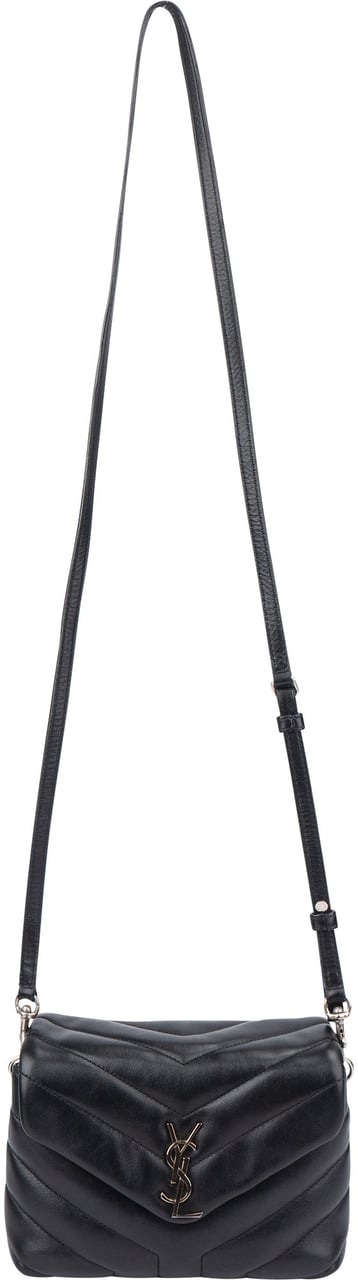 Saint Laurent Saint Laurent Quilted Leather Lou Lou Crossbody Bag Zwart