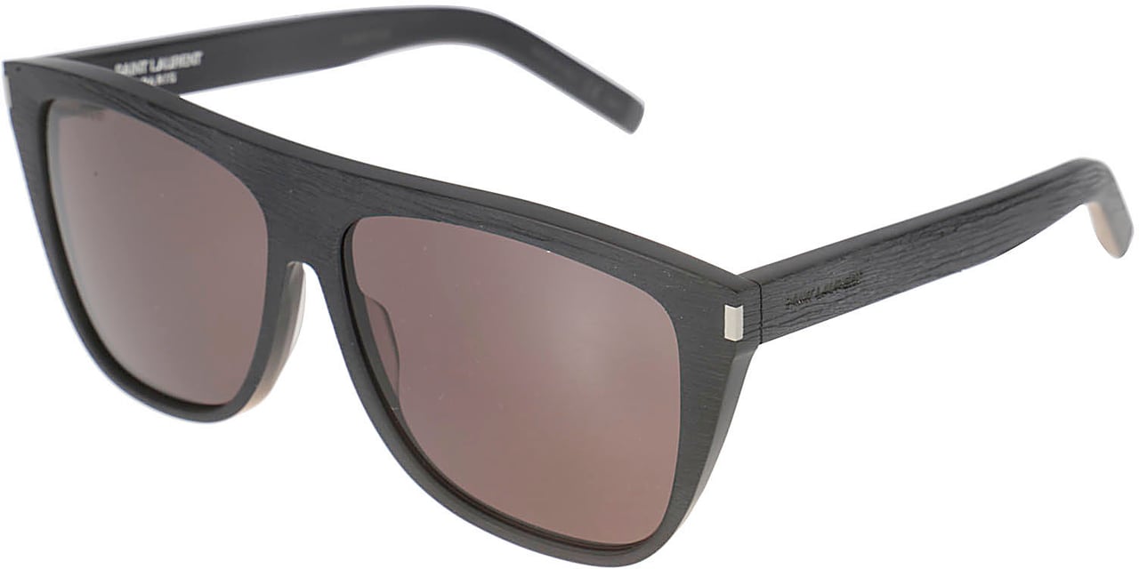 Saint Laurent Rectangular Acetate Sunglasses with Polished Finish Neutraal