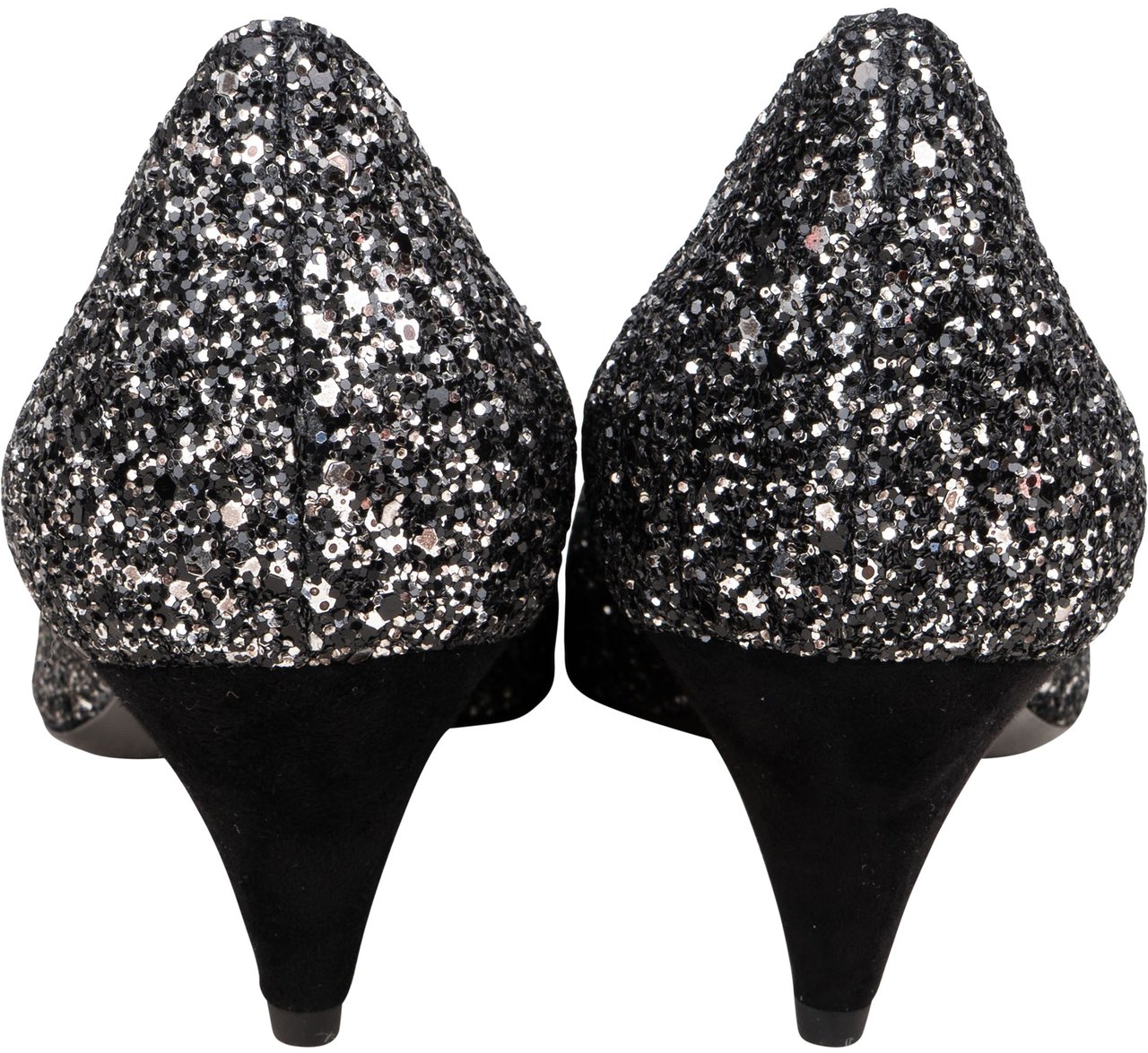 Saint Laurent Saint Laurent Black Glitter Show Pumps (37) Zwart