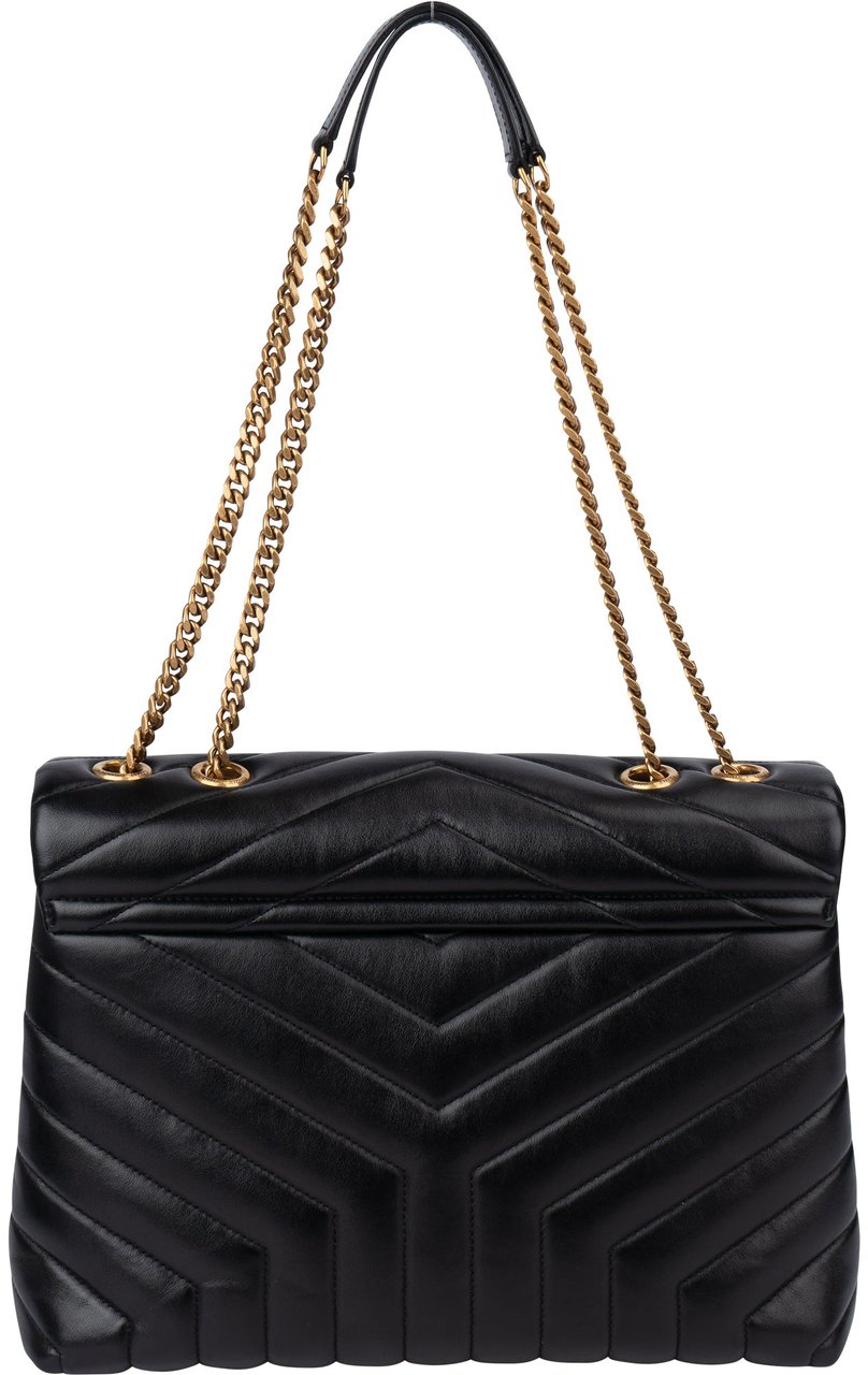 Saint Laurent Saint Laurent Quilted Leather Lou Lou Crossbody Bag Zwart