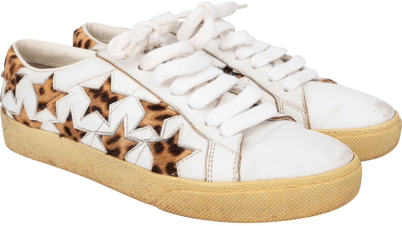 Saint Laurent Saint Laurent Court Classic Leopard Stars Sneaker (35) Wit