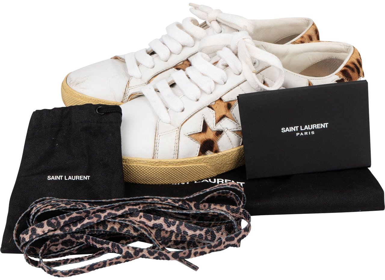 Saint Laurent Saint Laurent Court Classic Leopard Stars Sneaker (35) Wit