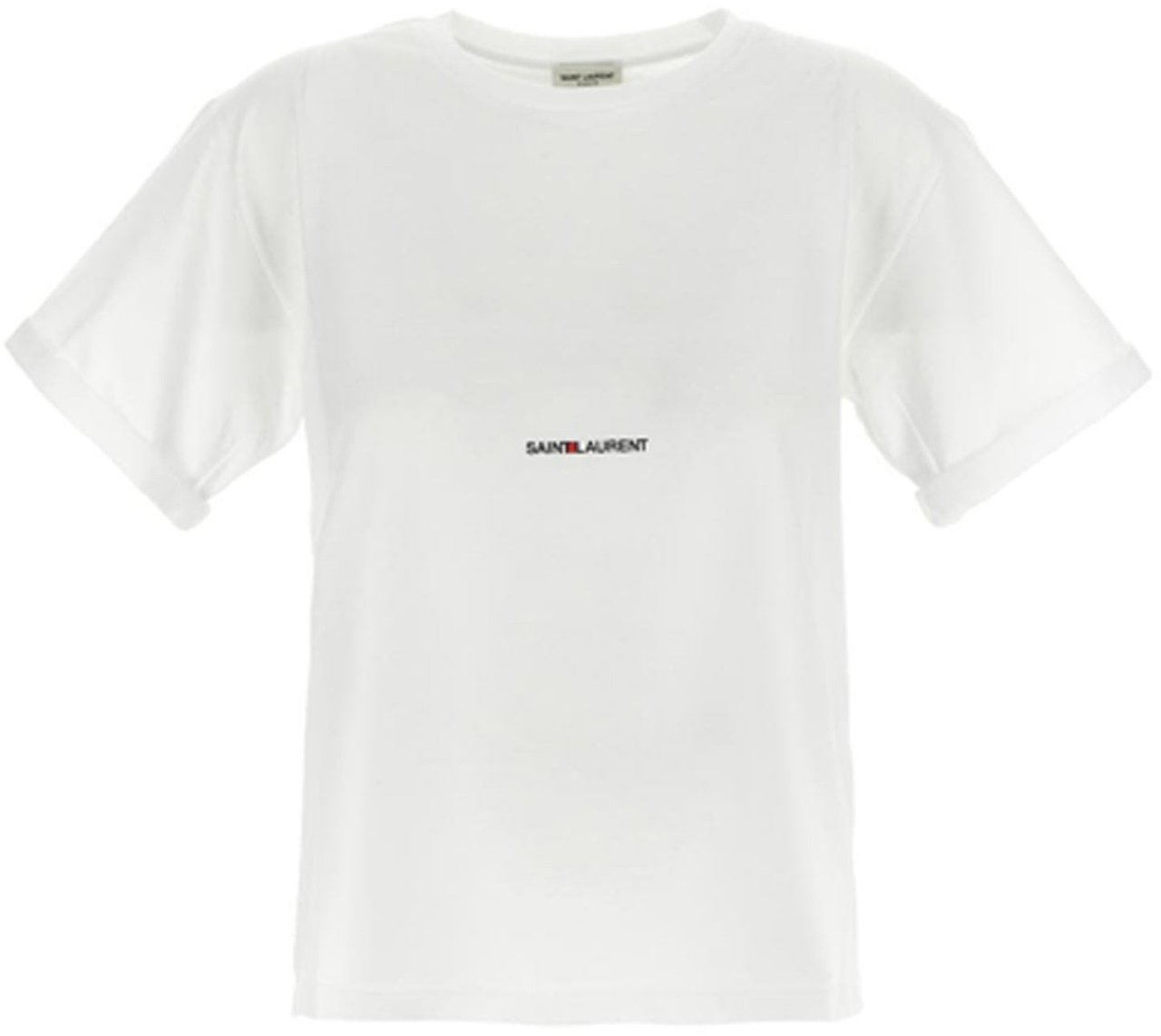 Saint Laurent Saint Laurent Cotton Logo T-Shirt Wit