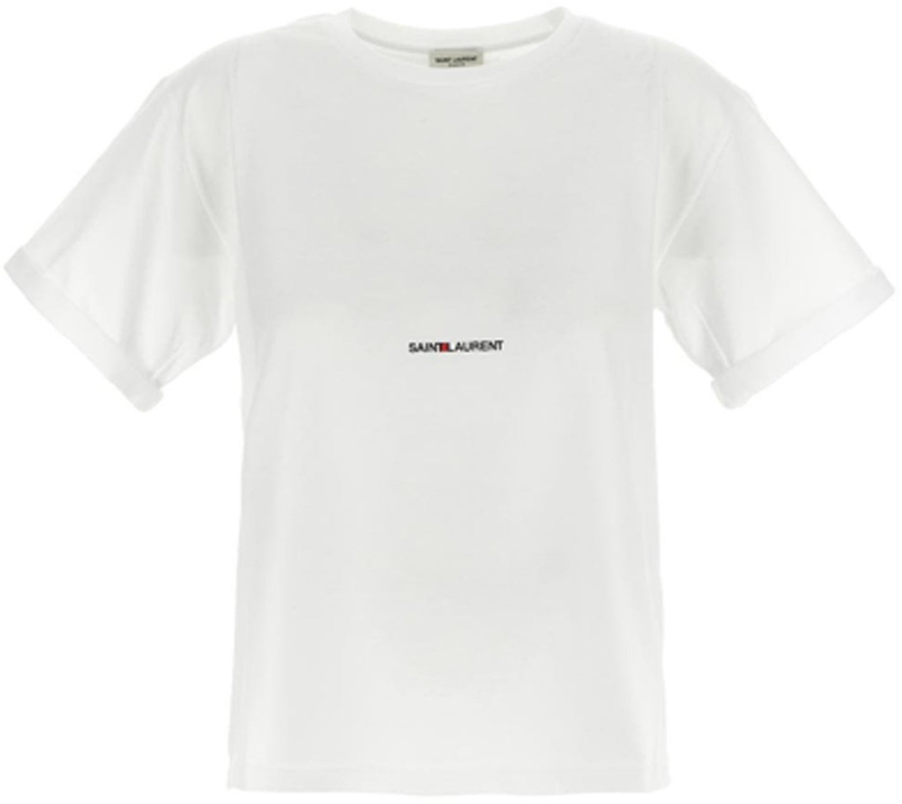 Saint Laurent Saint Laurent Cotton Logo T-Shirt Wit