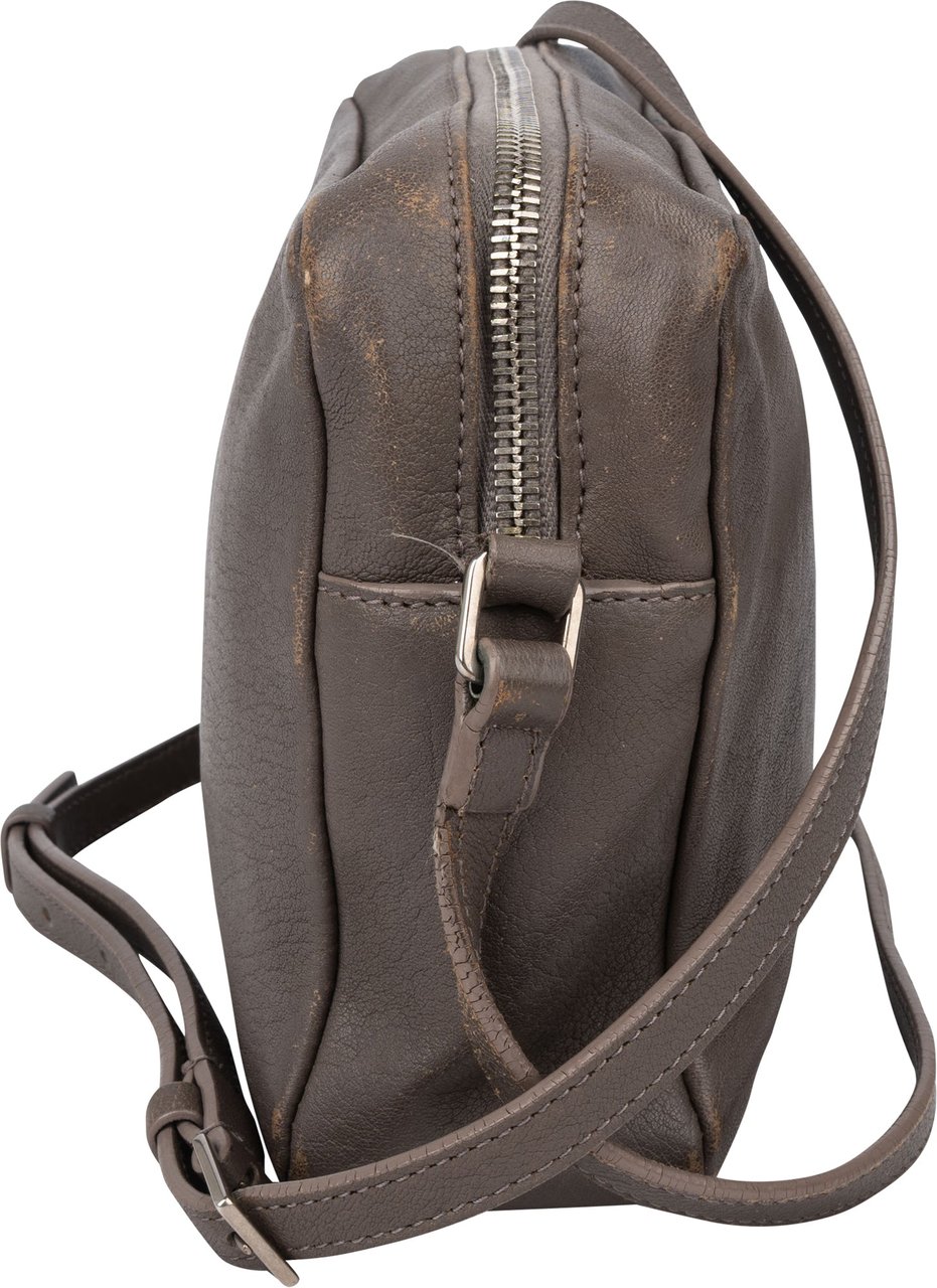 Saint Laurent Saint Laurent Leather Lou Camera Crossbody Bag Donkergrijs