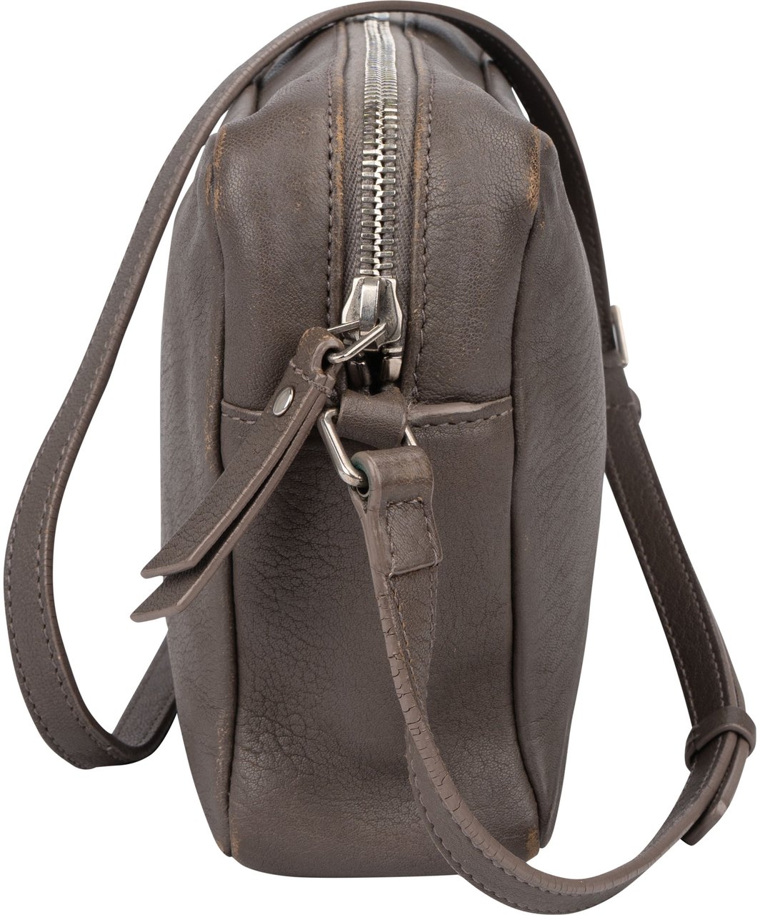 Saint Laurent Saint Laurent Leather Lou Camera Crossbody Bag Donkergrijs