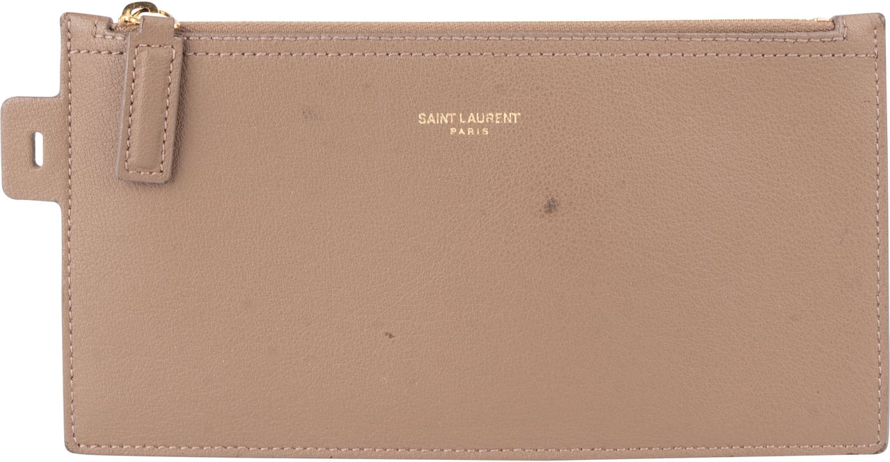 Saint Laurent Saint Laurent Leather Shopping Clutch Beige